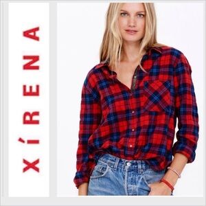 Xirena plaid flannel shirt S